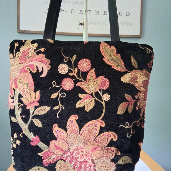 Vintage danny k beverly hills made in the usa tapestry tote bag Floral Purse - Picture 9 of 15